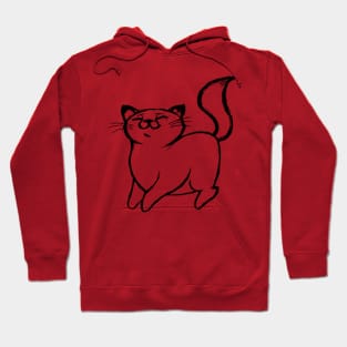 Happy Cat Original Pencil Sketch Art Hoodie